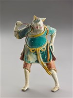 藏品(交趾陶鄉間人物組-漁樵耕讀-樵夫(綠衣))的圖片