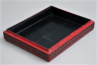 藏品(木雕堆朱山水紋硯臺盒(盒身))的圖片