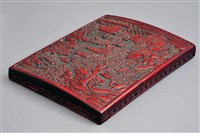 藏品(木雕堆朱山水紋硯臺盒(盒蓋))的圖片