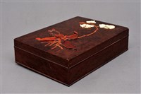 藏品(木骨鑲嵌蝴蝶蘭紋長方盒)的圖片