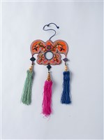 藏品(紅地彩繡鸞鳳和鳴紋帳簾(彩墜))的圖片