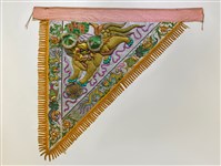 藏品(宜蘭總蘭社銀蔥地獅紋三角旗(右))的圖片