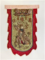 藏品(宜蘭總蘭社淺綠地封神人物紋牛舌旗(楊任))的圖片