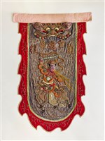 藏品(宜蘭總蘭社紫地封神人物紋牛舌旗(哼將))的圖片