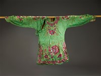 藏品(草綠地亮片繡孔雀紋打衣(上衣))的圖片