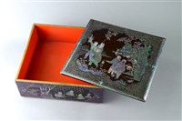 藏品(黑漆螺鈿嬰戲圖方盒(盒身))的圖片