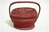 藏品(朱漆籐編檳榔籃)的圖片