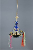 藏品(貼花彩繡如意雲頭紋葫蘆形菸草袋)的圖片