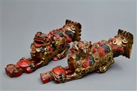 藏品(清漆彩木雕彩獅)的圖片