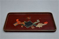 藏品(彩繪字紙紋長方盤)的圖片