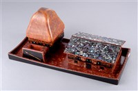 藏品(彩繪螺鈿原住民圖紋菸具組)的圖片