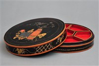 藏品(黑漆彩繪瓶花紋攢盒)的圖片