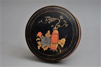 藏品(黑漆彩繪瓶花紋攢盒(盒蓋))的圖片