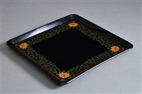 藏品(籃胎花果紋文書盒組(盤子))的圖片