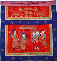 藏品(紅地彩繡甘露寺紋桌帷)的圖片