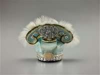 藏品(布袋戲偶帽(水藍地鴨尾巾))的圖片