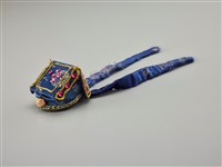 藏品(布袋戲偶帽(藍地文生巾))的圖片