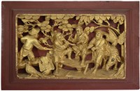 藏品(舜耕歷山木雕堵)的圖片