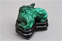 藏品(孔雀石雙獅紙鎮)的圖片