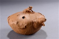 藏品(跂陶、錦甫款段泥紫砂荷蛙水注)的圖片