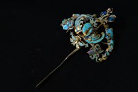 藏品(銀鎏金點翠鶴簪)的圖片