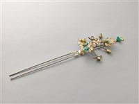 藏品(鎏金琺瑯鳳蝶紋釵)的圖片