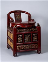 藏品(朱漆描金彩繪娃娃車椅)的圖片