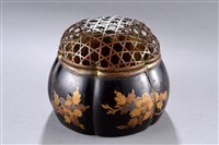 藏品(黑漆描金銅手爐)的圖片