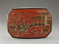 藏品(朱漆描金彩繪人物提盒(盒蓋))的圖片