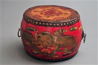 藏品(朱漆彩繪雲龍紋鼓)的圖片