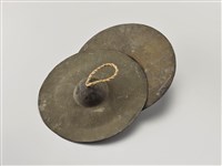 藏品(武場樂器組(扁鼓、鈸、拍板、小鑼、磬、梆子))的圖片