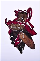 藏品(皮影戲偶頭-淨(黑鬚戴盔帽))的圖片