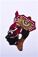 藏品(皮影戲偶頭-武淨(戴軟帽) )的圖片