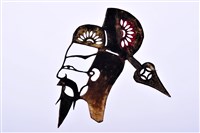 藏品(皮影戲偶頭-末(戴尖翅帽))的圖片