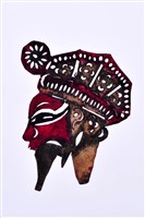 藏品(皮影戲偶頭-武淨(黑鬚戴軟帽))的圖片