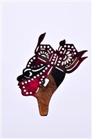 藏品(皮影戲偶頭-淨(戴冠帽))的圖片