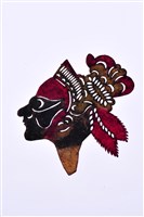 藏品(皮影戲偶頭-淨(戴冠帽))的圖片