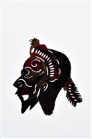 藏品(皮影戲偶頭-武淨(黑鬚戴盔))的圖片