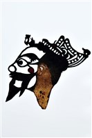 藏品(皮影戲偶頭-淨(黑鬚戴冠))的圖片