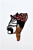 藏品(皮影戲偶頭-丑(黑髭戴帽))的圖片