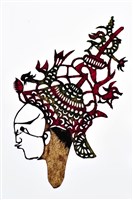 藏品(皮影戲偶頭-武生(戴帥盔))的圖片