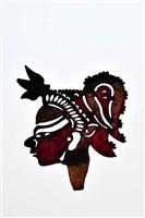 藏品(皮影戲偶頭-武淨(戴盔帽))的圖片