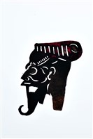 藏品(皮影戲偶頭-淨(黑鬚戴軟巾))的圖片