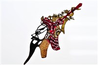 藏品(皮影戲偶頭-武淨(戴帥盔）)的圖片