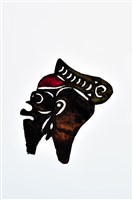 藏品(皮影戲偶頭-淨(黑鬚戴僧帽))的圖片