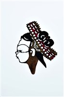 藏品(皮影戲偶頭-武旦)的圖片