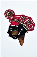 藏品(皮影戲偶頭-武淨(戴軟帽))的圖片