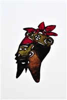 藏品(皮影戲偶頭-淨(黑鬚戴冠帽))的圖片