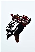 藏品(皮影戲偶頭-淨(黑鬚戴冠帽))的圖片