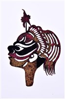 藏品(皮影戲偶頭-武淨(戴冠帽))的圖片